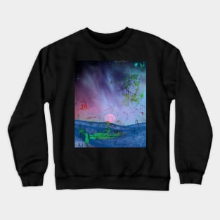 A walk by the moon Crewneck Sweatshirt